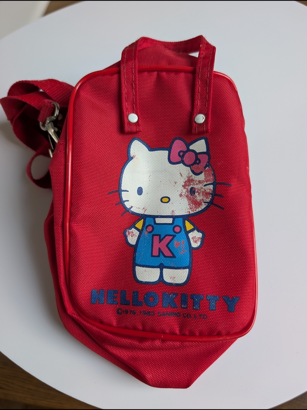 Hello Kitty Red Mini Shoulder Bag Crossbody Vintage 1983 Sanrio Rare Adjustable